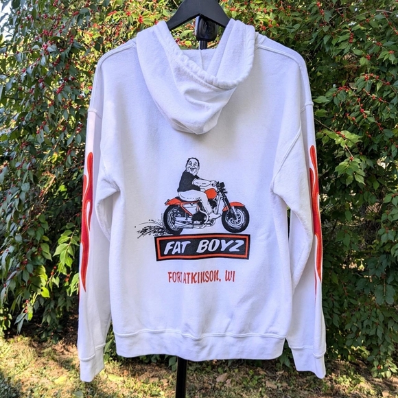 White Harley inspired Hoodie from Fat Boyz Biker Bar Fort Atkinson, WI - Picture 1 of 7